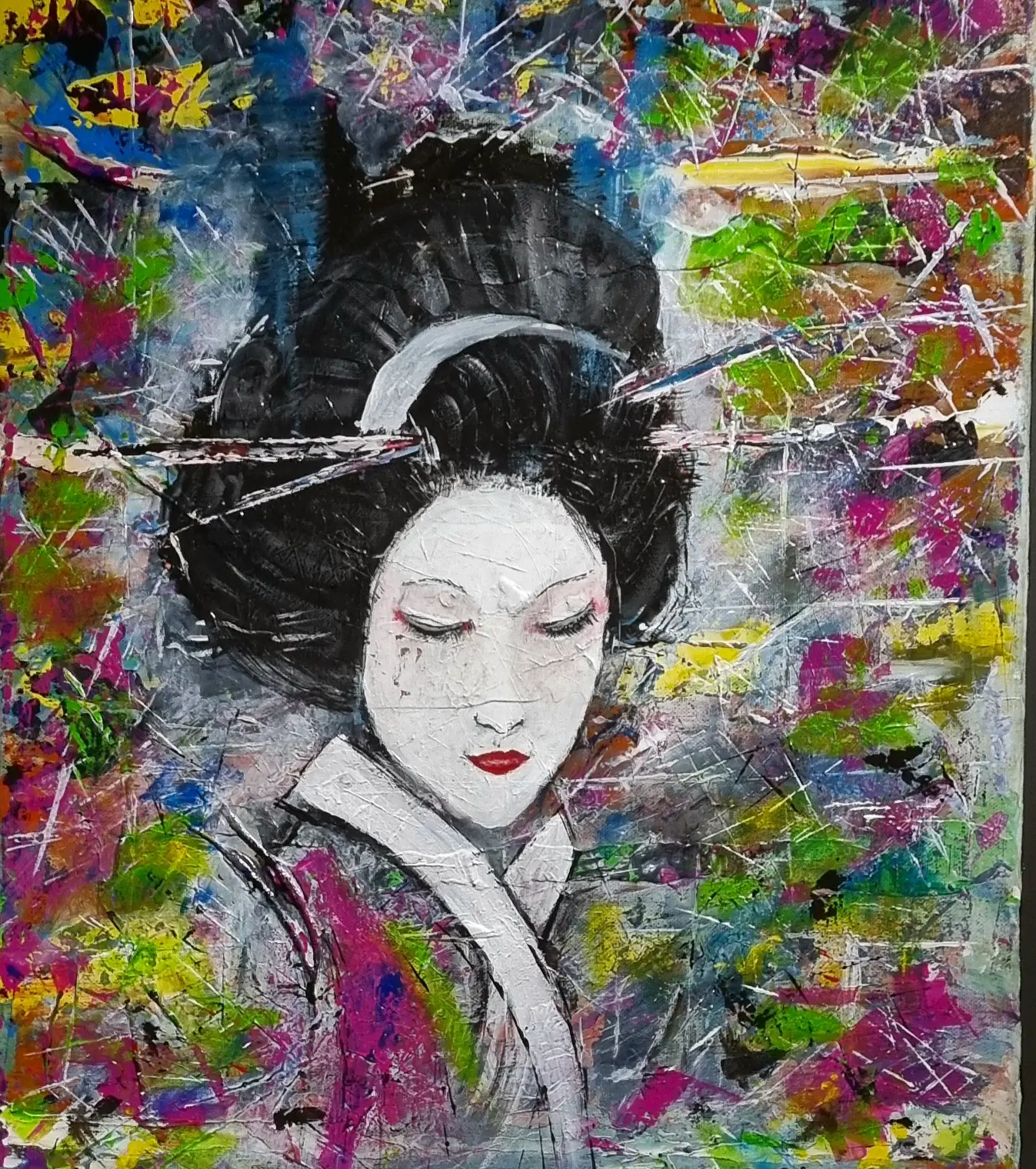 Handgemaltes Acrylbild auf Leinwand – Einzigartiges Kunstwerk in der Galerie der Drachenburg Marktbreit.